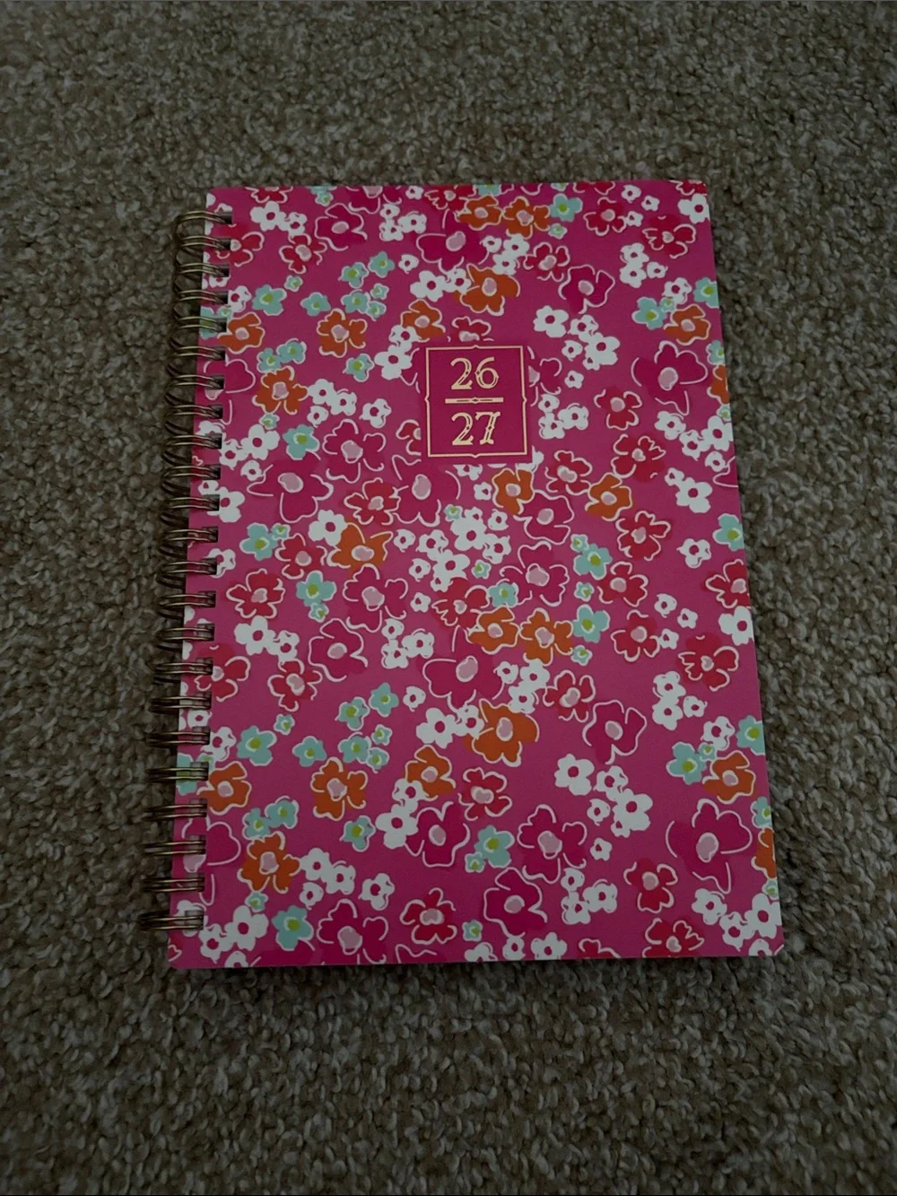 Blue Sky Pink Floral Spiral Notebook